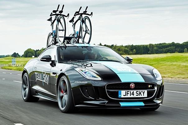 Edles Servicefahrzeug mit 550 PS: Jaguar F-Type für die Tour de France. Foto: JLR/dpp-Autoreporter